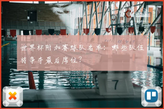 世界杯附加赛球队名单：哪些队伍将争夺最后席位？